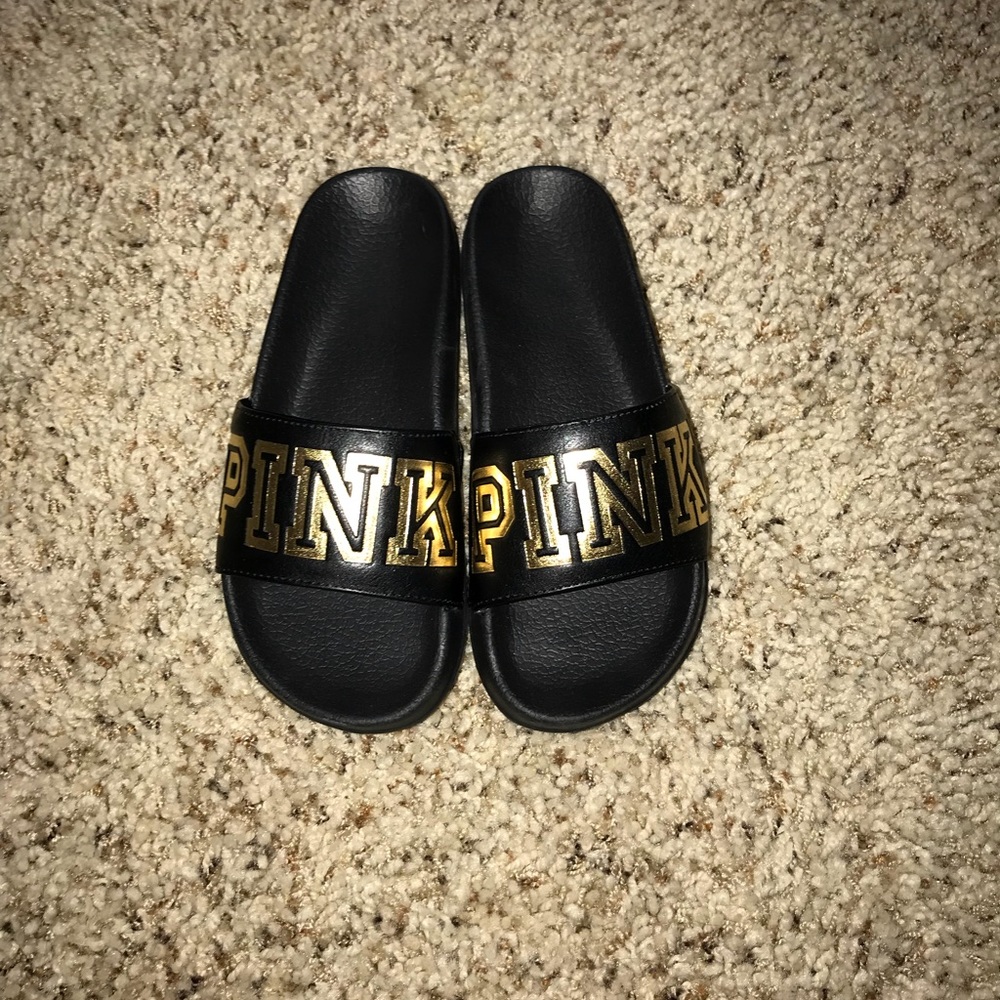 Pink slip on shoes